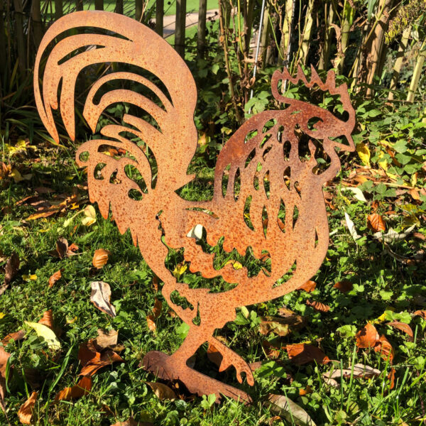 Silhouette Coq en Corten