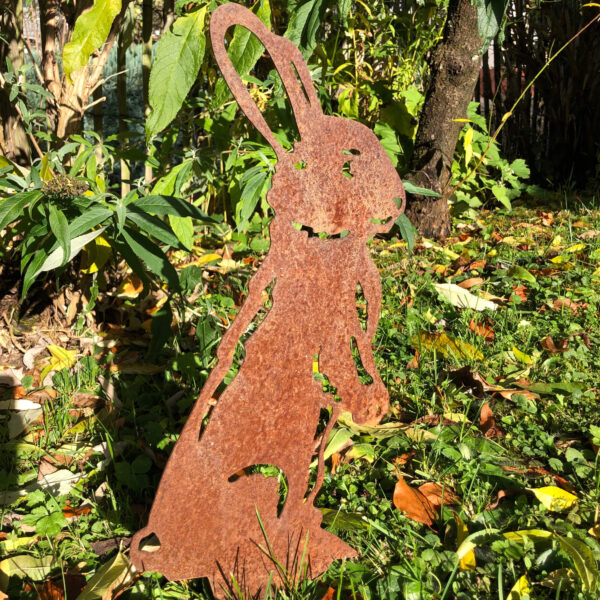 Décoration corten lapin