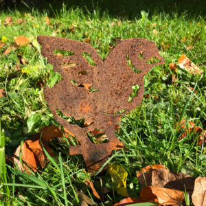 Décoration en corten Poussin