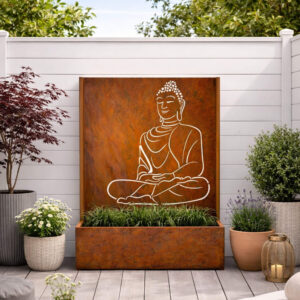 Jardinière bouddha corten