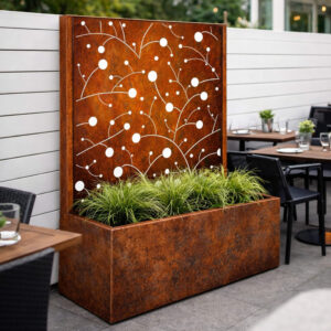Jardinière gypso corten