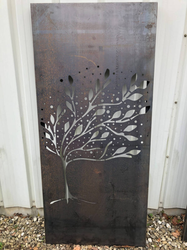 Panneau décoratif corten arbre