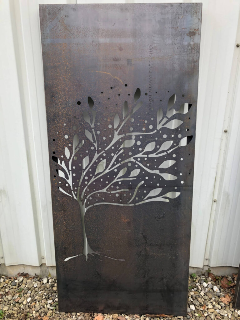 Panneau décoratif corten arbre