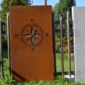 Panneau décoratif corten boussole