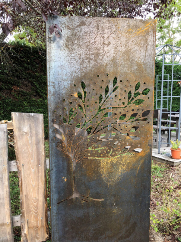 Panneau décoratif corten arbre