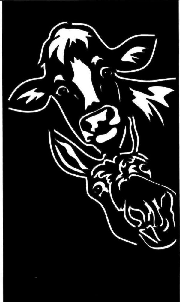 Panneau décoratif corten vache âne