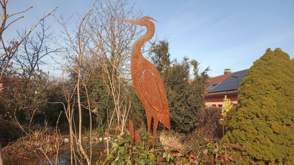 Décoration en Corten héron